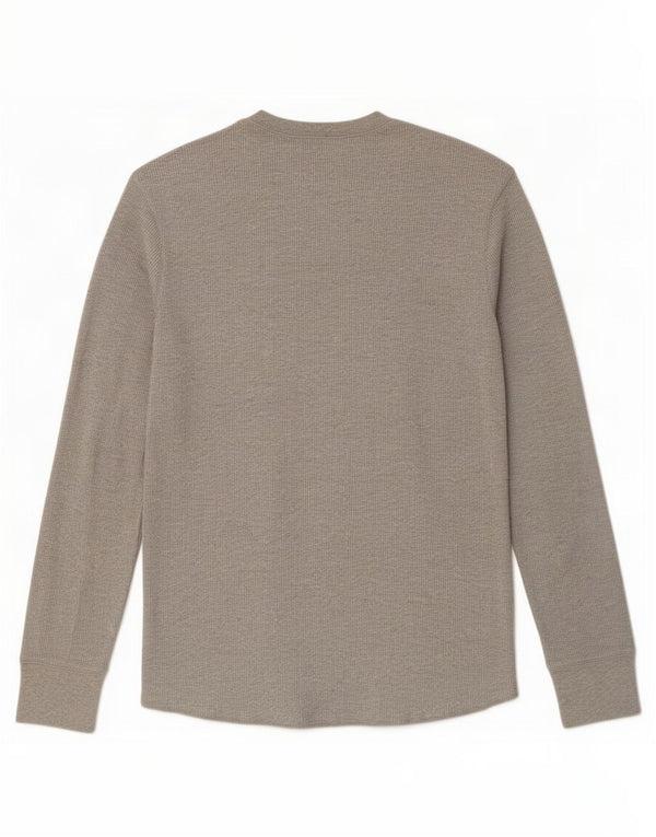 Gap Mens Graphic Top Long Sleeve Medium Grey Cotton