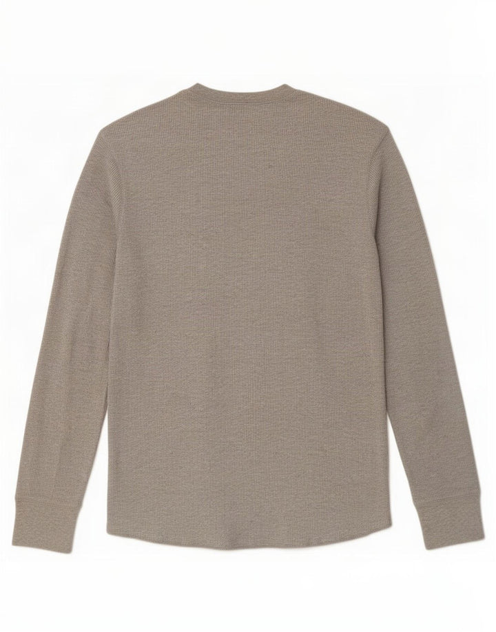 Gap Mens Graphic Top Long Sleeve Medium Grey Cotton