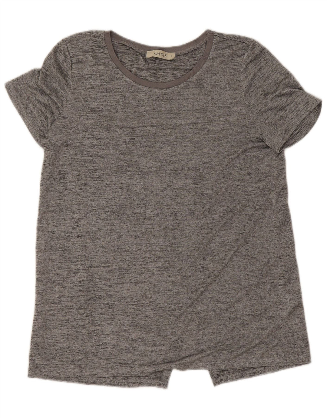 Oasis Womens T-Shirt Top UK 10 Small Grey Flecked Polyester