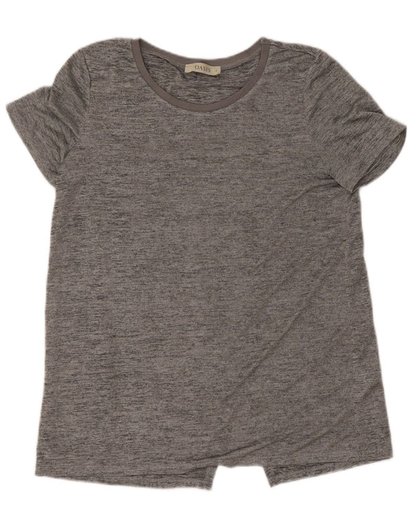 Oasis Womens T-Shirt Top UK 10 Small Grey Flecked Polyester
