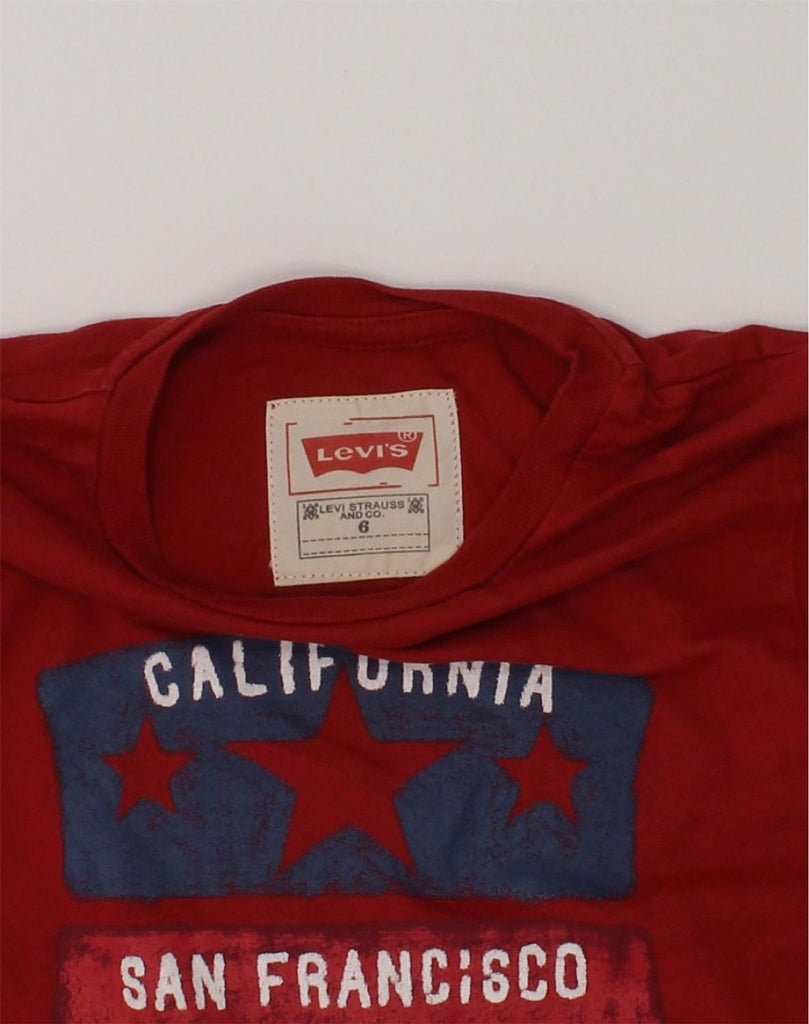 LEVI'S Boys Graphic Top Long Sleeve 5-6 Years Red Cotton | Vintage Levi's | Thrift | Second-Hand Levi's | Used Clothing | Messina Hembry 