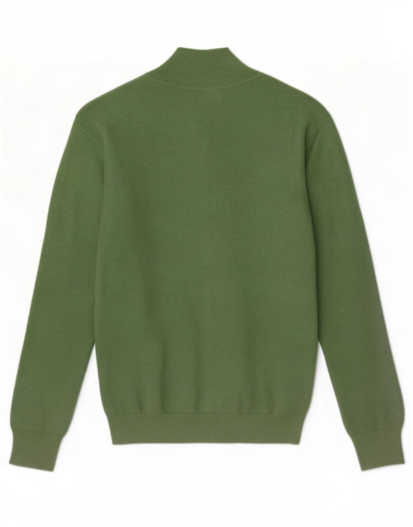 Polo Ralph Lauren Mens Zip Neck Jumper Sweater Large Green Cotton