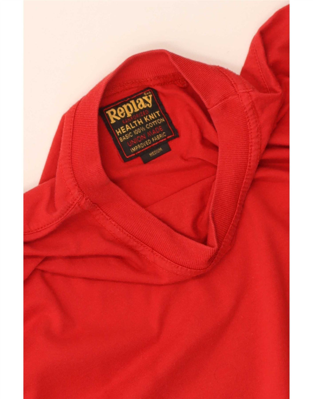 Replay Mens Top Long Sleeve Medium Red Cotton