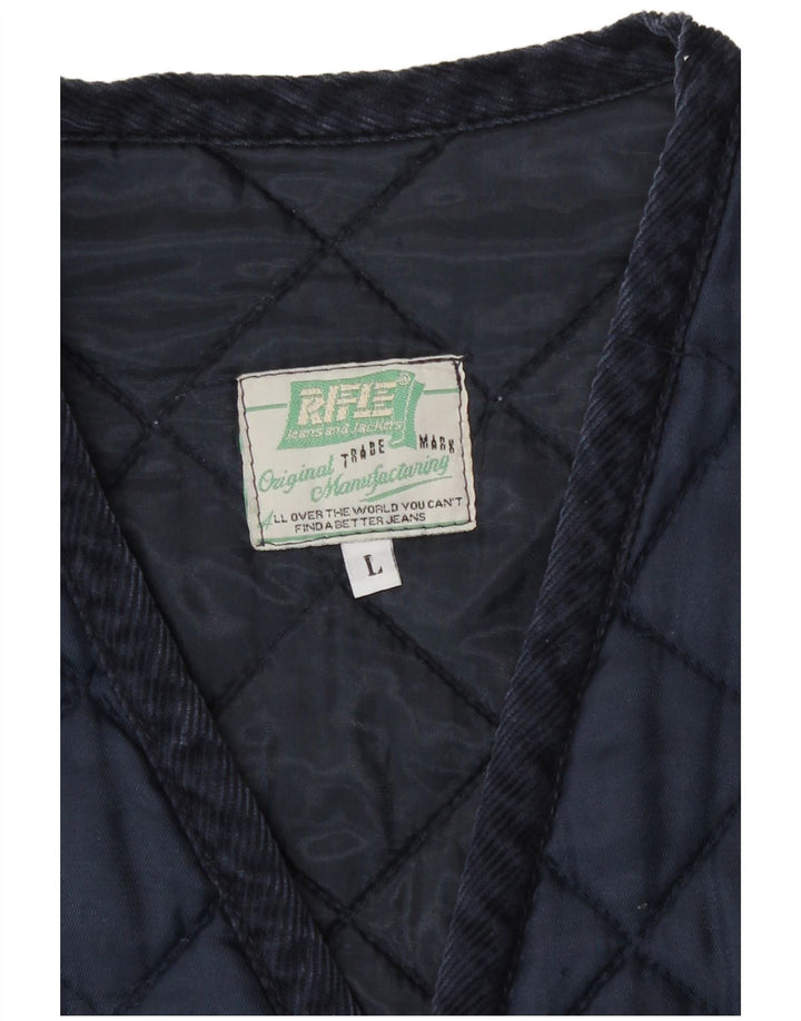 Rifle Mens Quilted Jacket UK 40 Large Navy Blue
