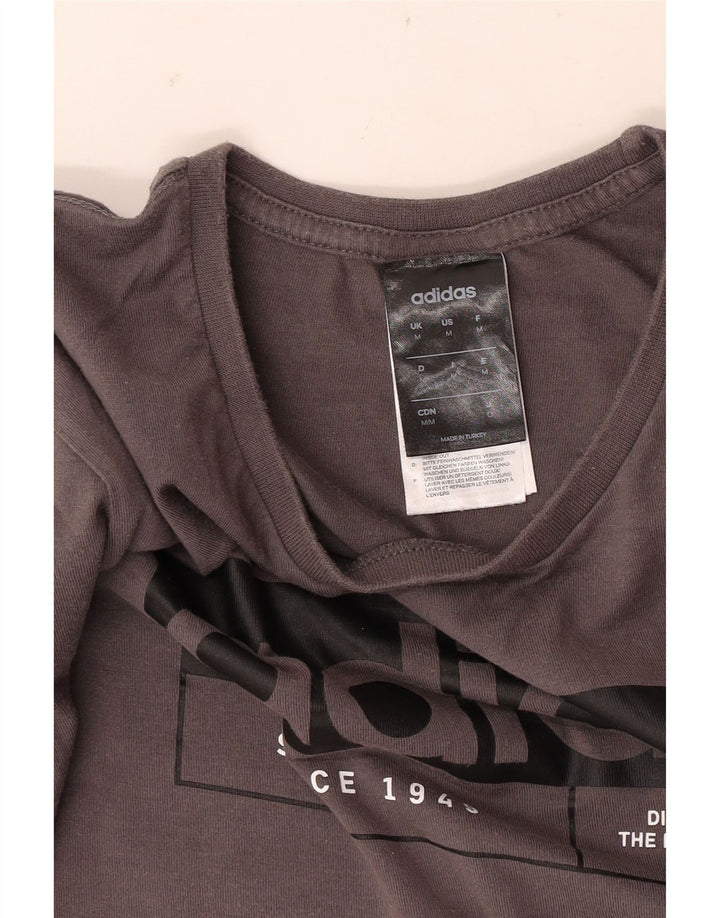 Adidas Mens Graphic T-Shirt Top Medium Grey Cotton