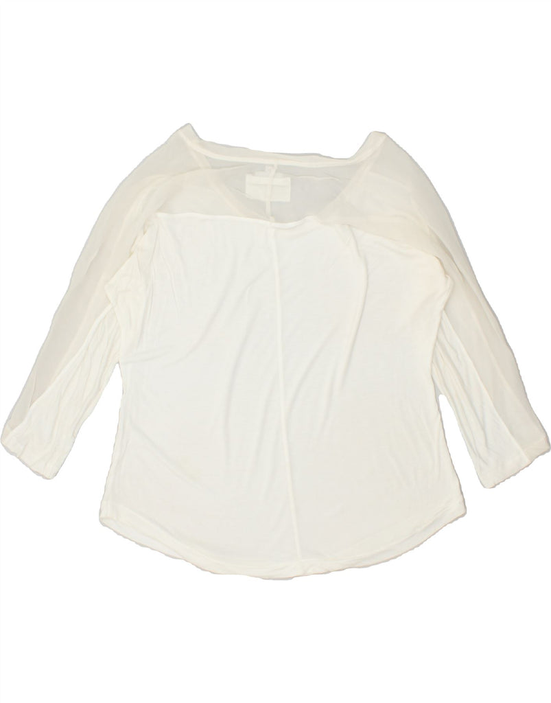 ESCADA Womens Loose Fit Top 3/4 Sleeve UK 14 Medium White Vintage Escada and Second-Hand Escada from Messina Hembry 