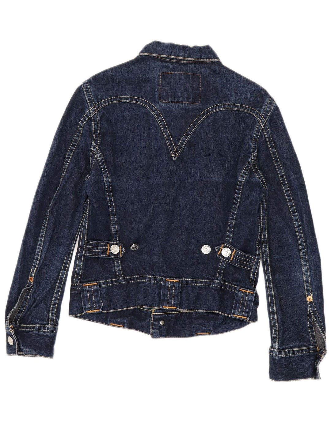 Levi's Womens Crop Denim Jacket UK 10 Small Blue Cotton