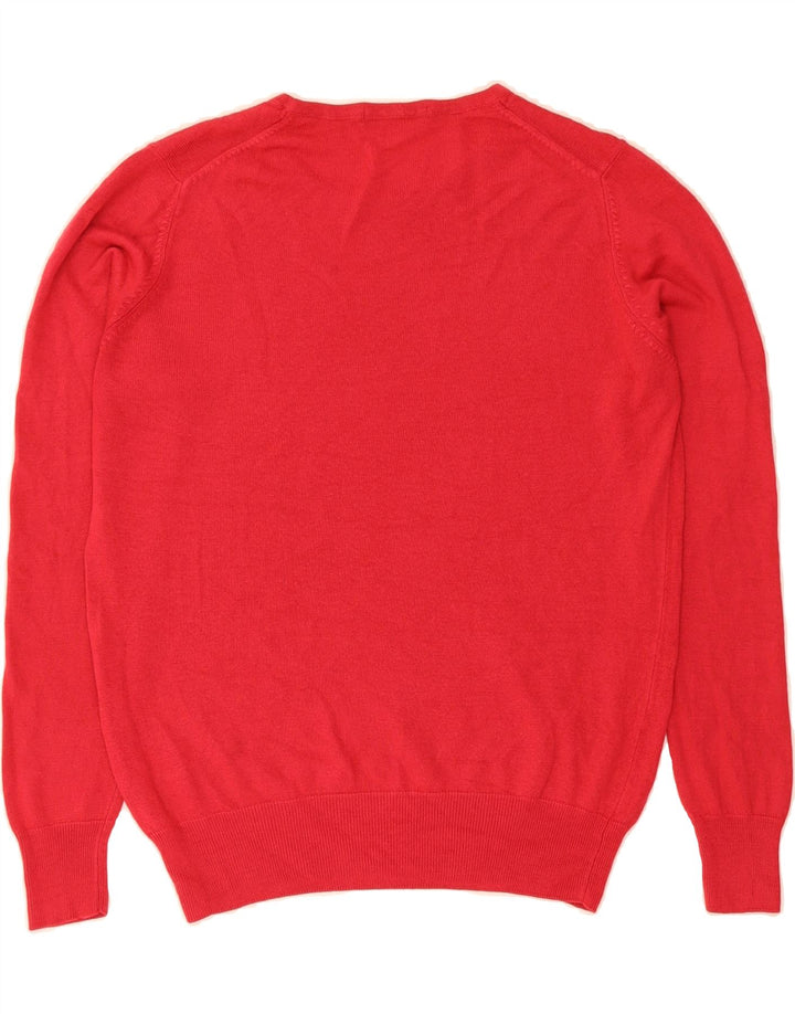 MARKS & SPENCER Womens Crew Neck Jumper Sweater UK 14 Large Red Acrylic Vintage Marks & Spencer and Second-Hand Marks & Spencer from Messina Hembry 