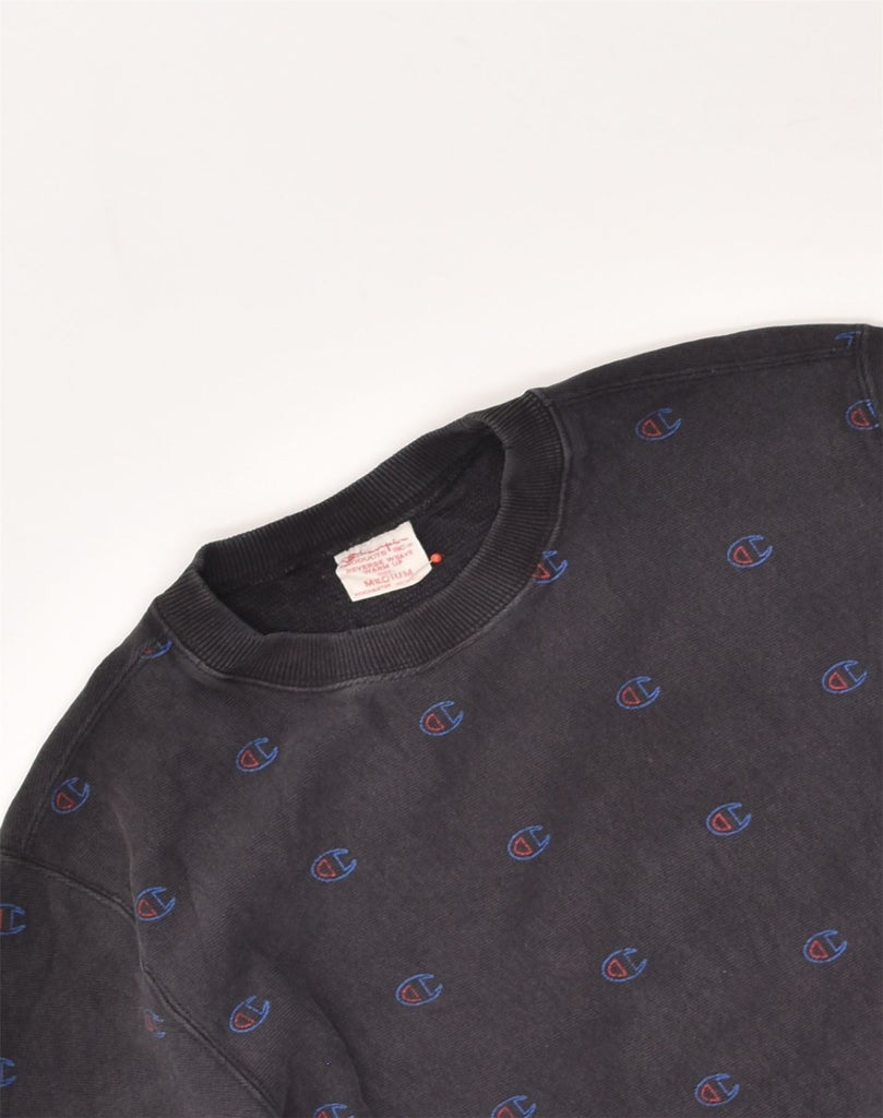 CHAMPION Mens Reverse Weave Graphic Sweatshirt Jumper Medium Navy Blue | Vintage Champion | Thrift | Second-Hand Champion | Used Clothing | Messina Hembry 