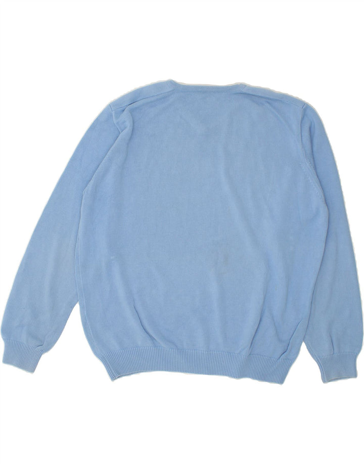 JOOP Mens V-Neck Jumper Sweater IT 54 XL Blue Cotton Vintage Joop and Second-Hand Joop from Messina Hembry 