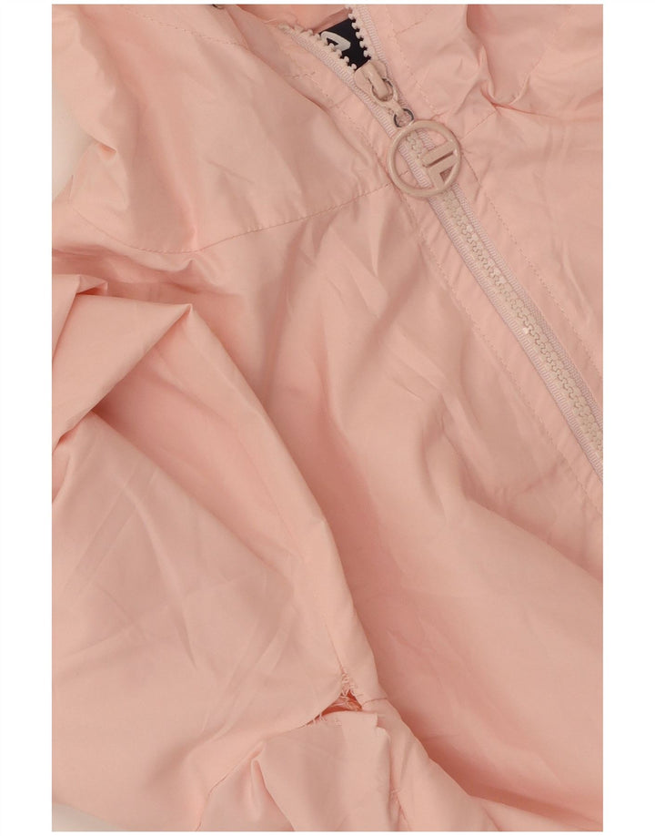 Fila Womens Hooded Oversized Rain Jacket UK 6 XS Pink Polyester