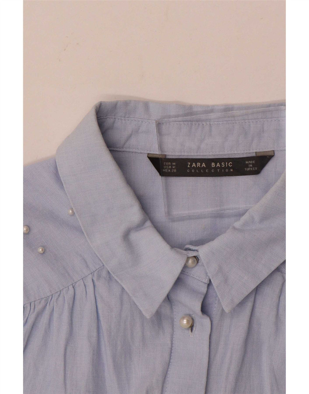 Zara Womens Shirt UK 14 Medium Blue