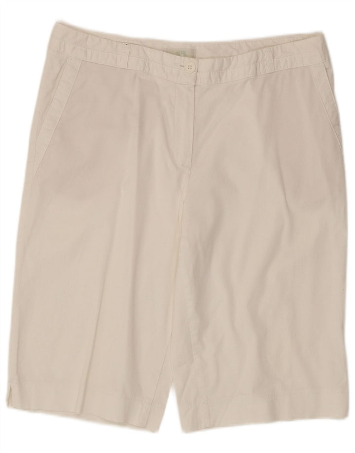 Marks & Spencer Womens Bermuda Shorts UK 16 Large W36 White Cotton