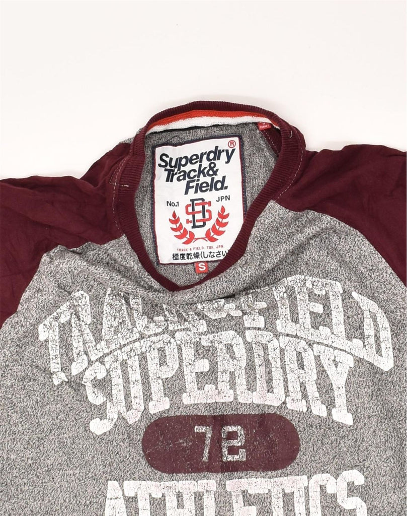 SUPERDRY Mens Graphic T-Shirt Top Small Grey Colourblock Cotton | Vintage Superdry | Thrift | Second-Hand Superdry | Used Clothing | Messina Hembry 