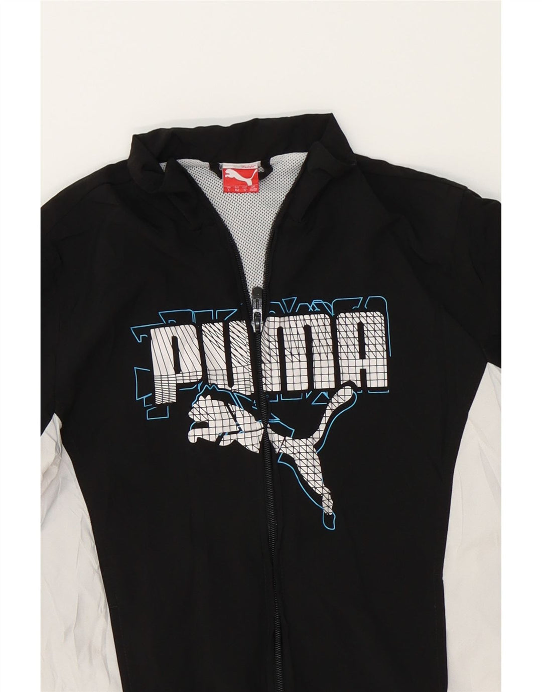 PUMA Boys Graphic Tracksuit Top Jacket 11-12 Years Large  Black Vintage Puma and Second-Hand Puma from Messina Hembry 