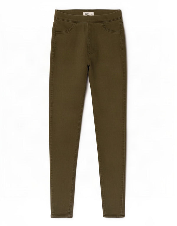 Marks & Spencer Womens Jegging Jeans UK 8 Small W26 L30 Khaki Cotton