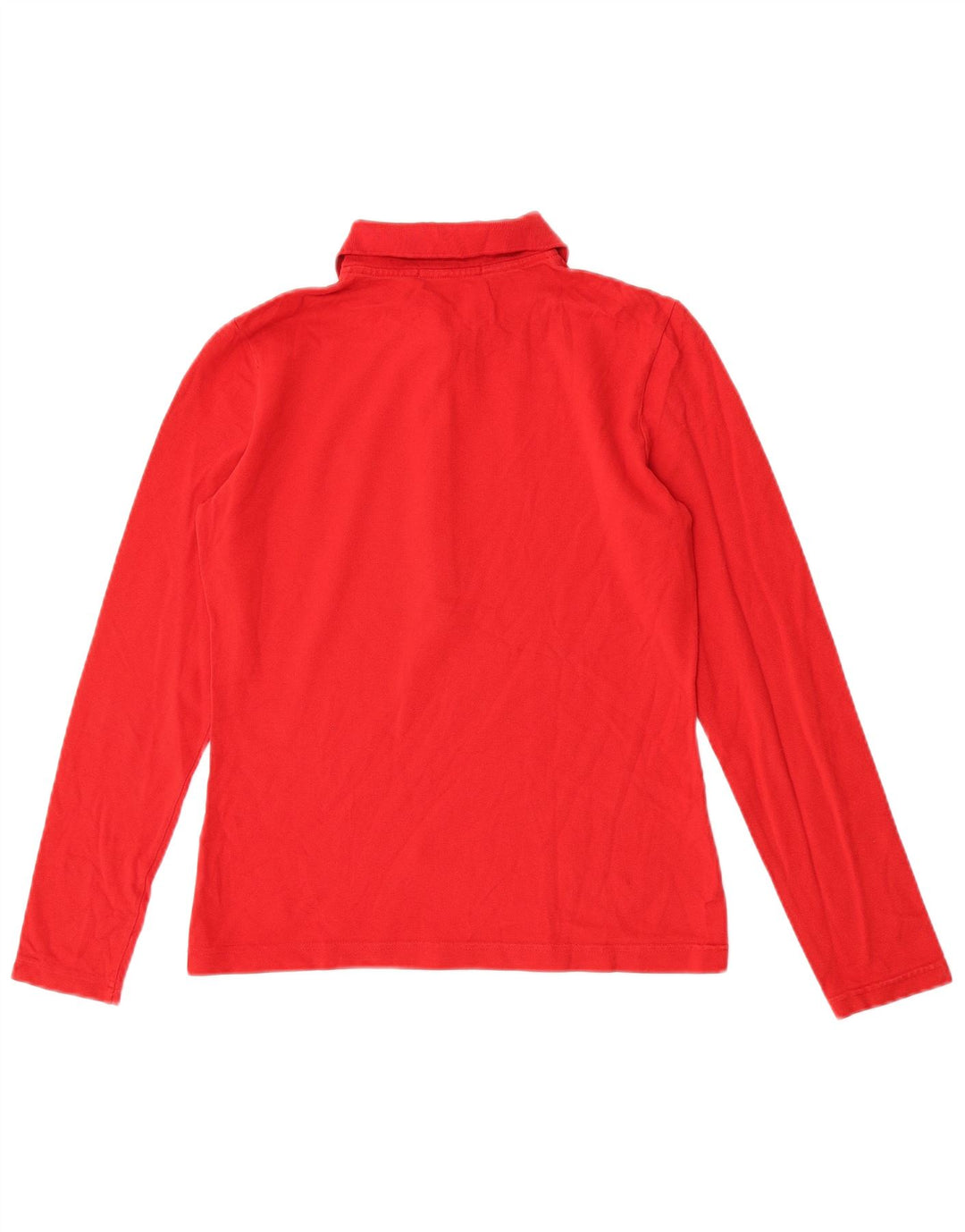 Lacoste Womens Long Sleeve Polo Shirt Size 40 Medium Red Cotton