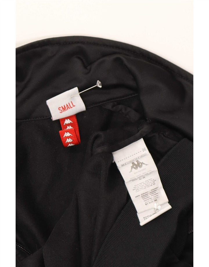 Kappa Womens Graphic Tracksuit Top Jacket UK 10 Small Black Colourblock