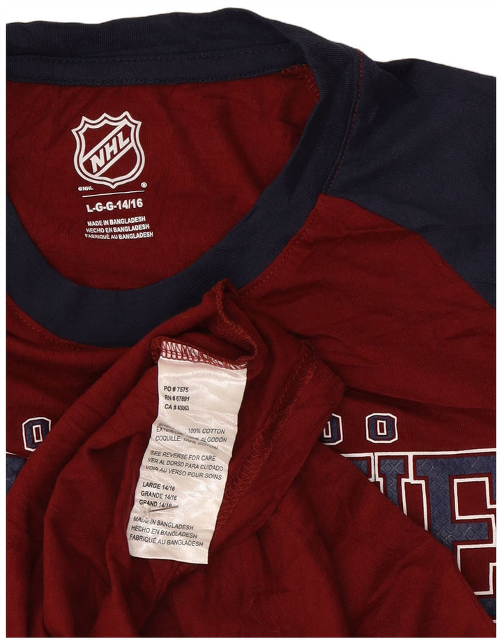 NHL Boys Graphic Top Long Sleeve 14-15 Years Large Burgundy
