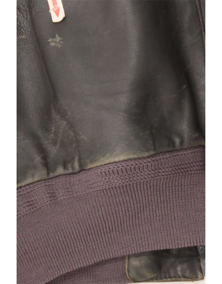 Vintage Mens Leather Jacket UK 40 Large Grey