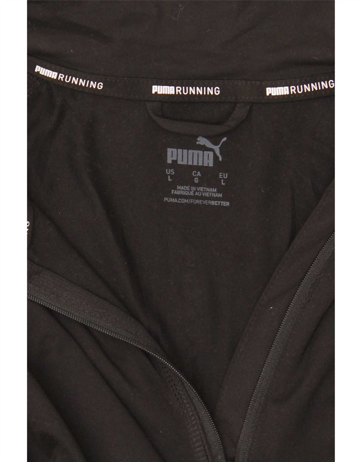 Puma Mens Zip Neck Pullover Tracksuit Top Large Black