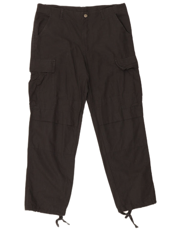 Carhartt Mens Straight Cargo Trousers Medium W32 L29 Black Cotton