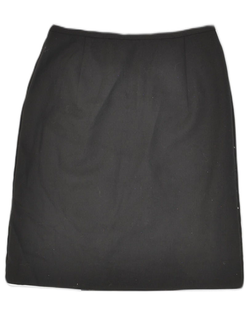 MARELLA Womens Straight Skirt UK 10 Small W26 Black Virgin Wool | Vintage Marella | Thrift | Second-Hand Marella | Used Clothing | Messina Hembry 