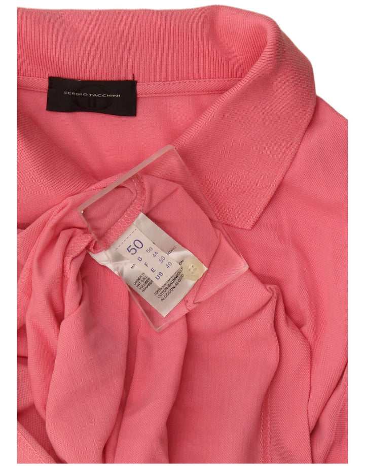 Sergio Tacchini Mens Polo Shirt IT 50 Medium Pink Cotton
