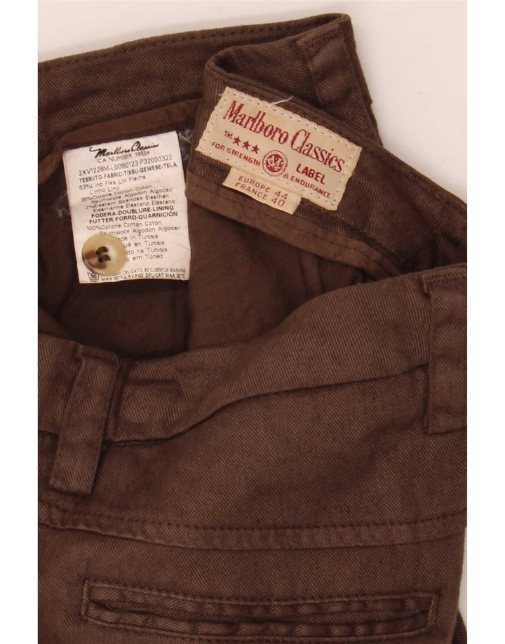 Marlboro Classics Womens Cropped Trousers W30 L24 Brown Linen