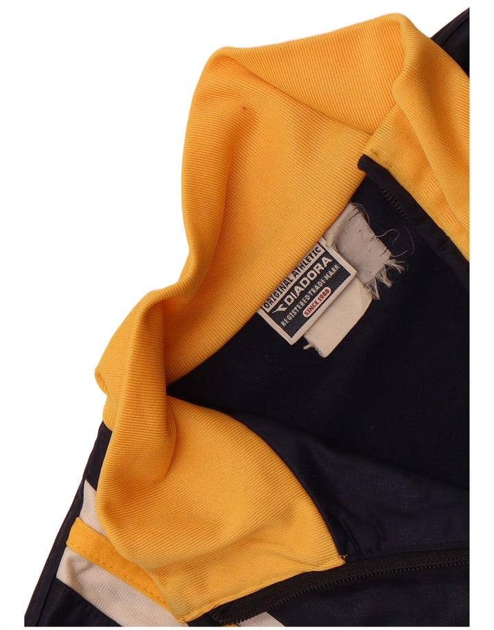 Diadora Mens Tracksuit Top Jacket Medium Navy Blue Colourblock