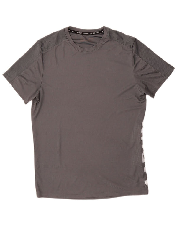 UNDER ARMOUR Mens Heat Gear Graphic T-Shirt Top Medium Grey Polyester