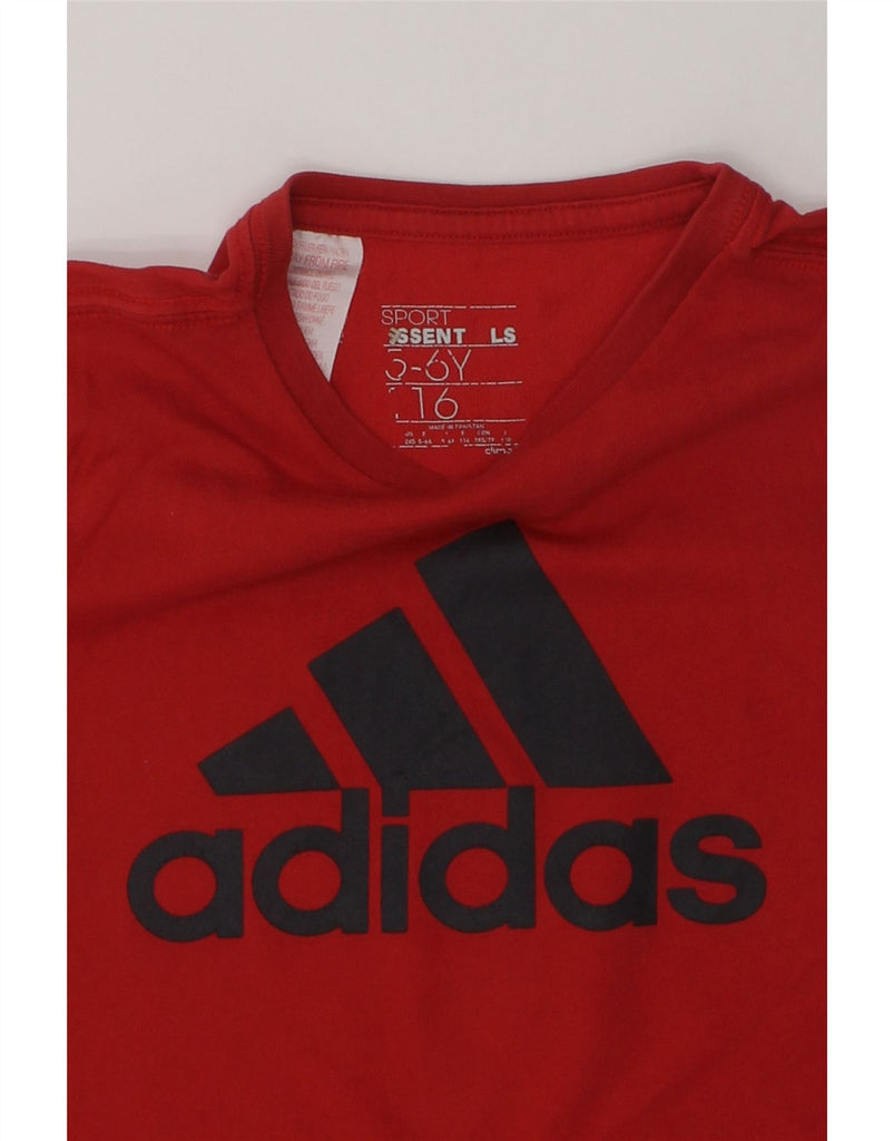 ADIDAS Boys Climalite Graphic T-Shirt Top 5-6 Years Red | Vintage Adidas | Thrift | Second-Hand Adidas | Used Clothing | Messina Hembry 