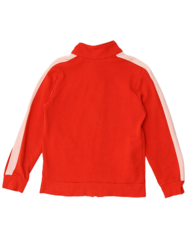 Puma Girls Tracksuit Top Jacket 14-15 Years Large Red Colourblock Cotton