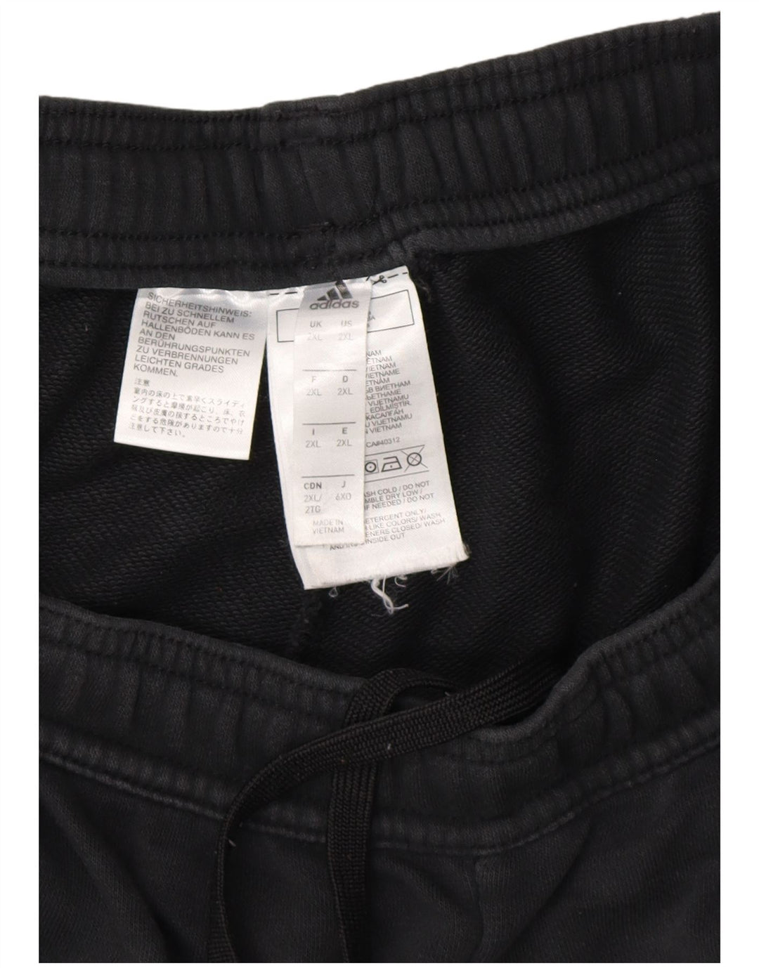 ADIDAS Mens Tracksuit Trousers 2XL Black Cotton