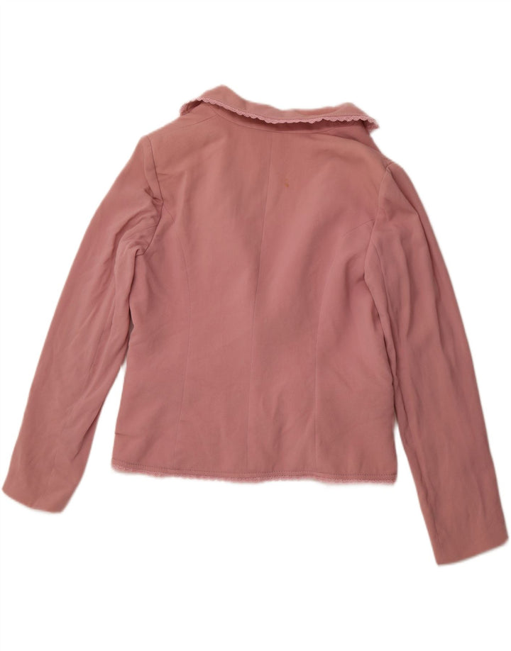 VALENTINO Womens 1 Button Blazer Jacket UK 14 Medium Pink Virgin Wool