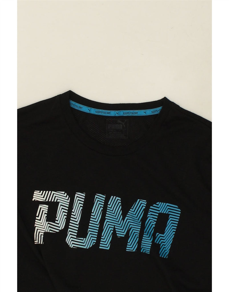 PUMA Mens Graphic T-Shirt Top Medium Black | Vintage Puma | Thrift | Second-Hand Puma | Used Clothing | Messina Hembry 