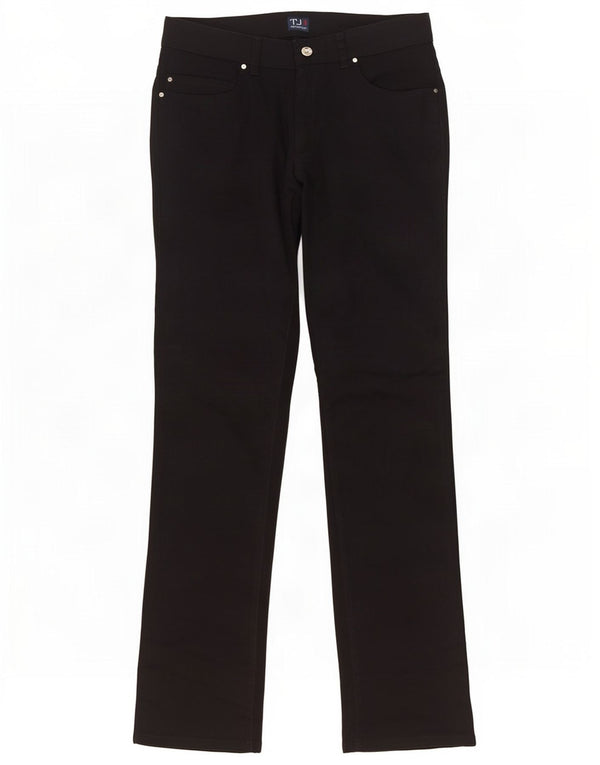 Trussardi Womens Straight Casual Trousers W28 L33 Navy Blue Cotton