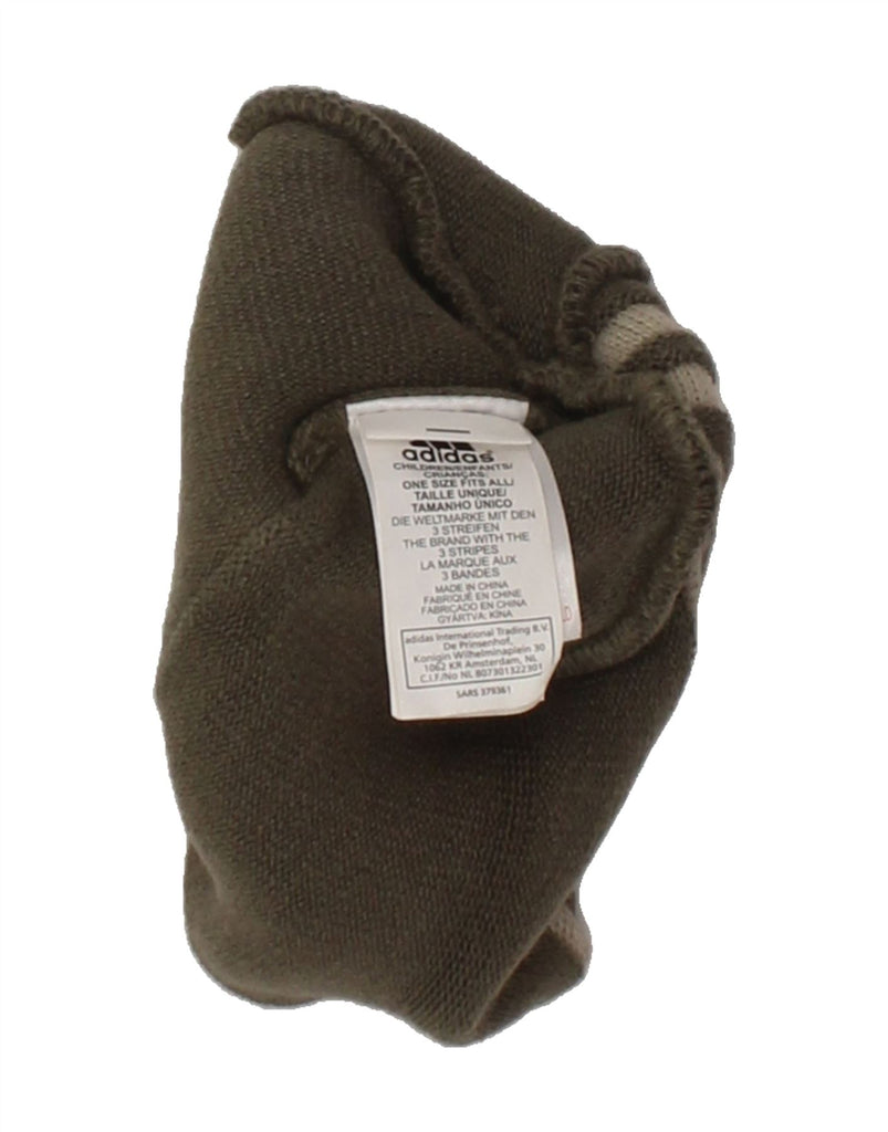 ADIDAS Baby Boys Beanie Hat 0-3 Months Khaki Polyacrylic | Vintage Adidas | Thrift | Second-Hand Adidas | Used Clothing | Messina Hembry 