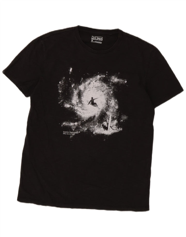 Fat Face Mens Graphic T-Shirt Top Medium Black Cotton