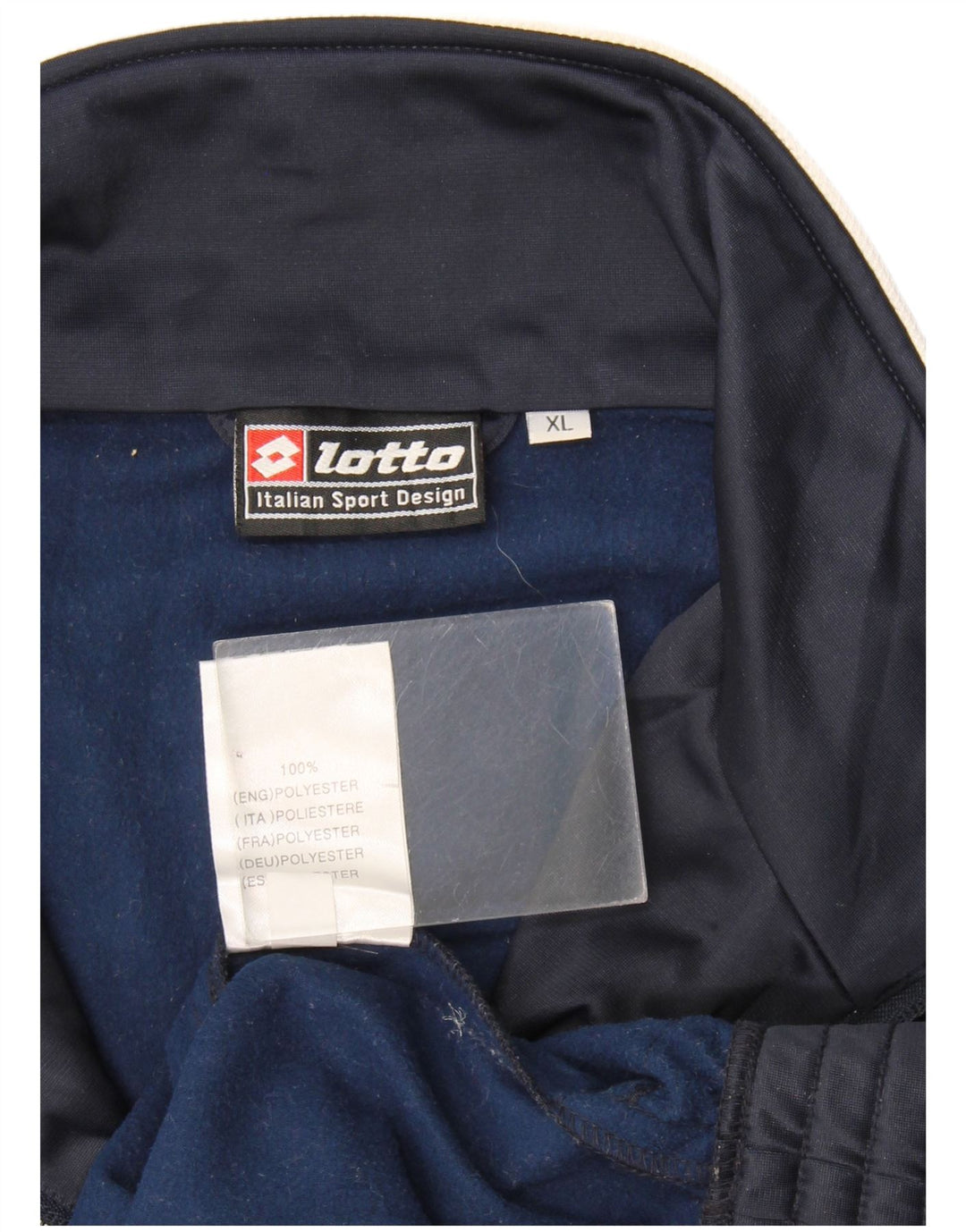 Lotto Mens Graphic Tracksuit Top Jacket XL Navy Blue Colourblock Polyester