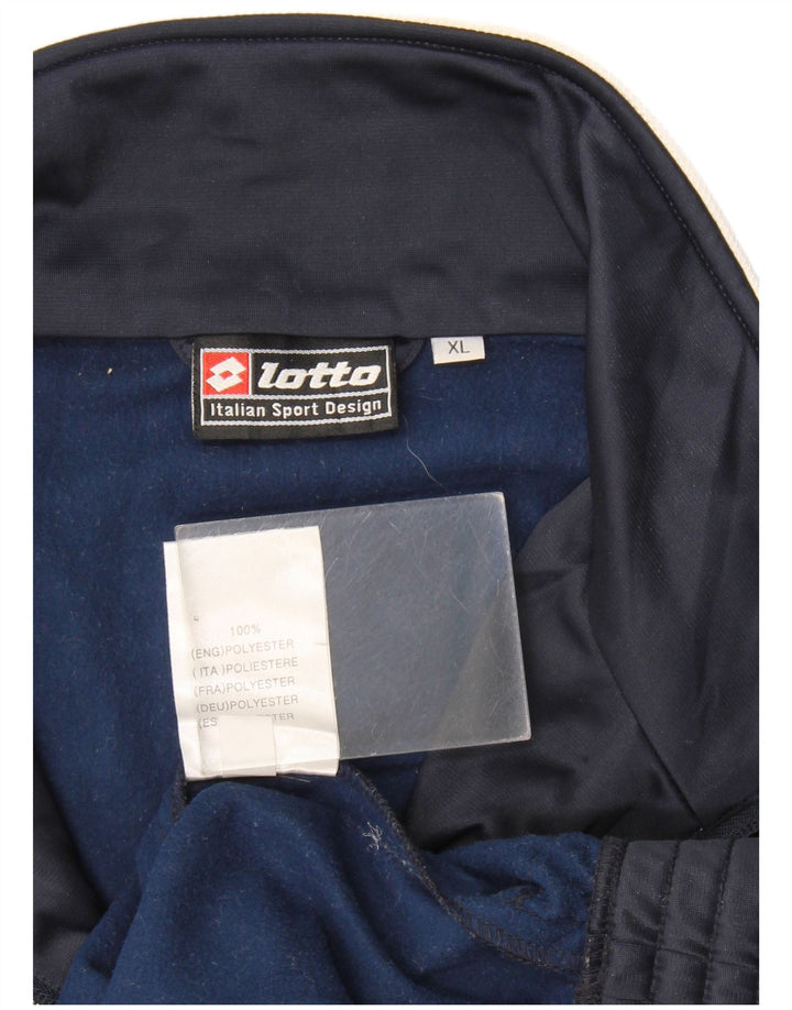 Lotto Mens Graphic Tracksuit Top Jacket XL Navy Blue Colourblock Polyester