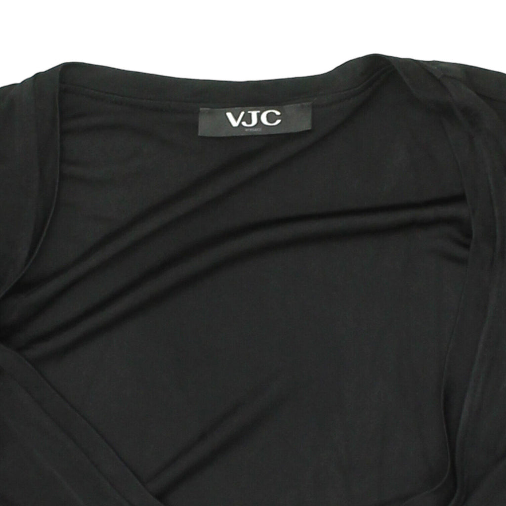 Versace Womens Black V Neck Long Sleeve Wrap Dress | Vintage Luxury Designer VTG | Vintage Messina Hembry | Thrift | Second-Hand Messina Hembry | Used Clothing | Messina Hembry 
