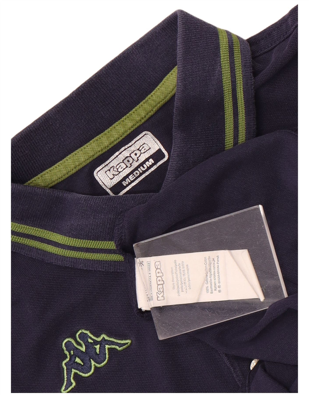 Kappa Mens Polo Shirt Medium Navy Blue Cotton