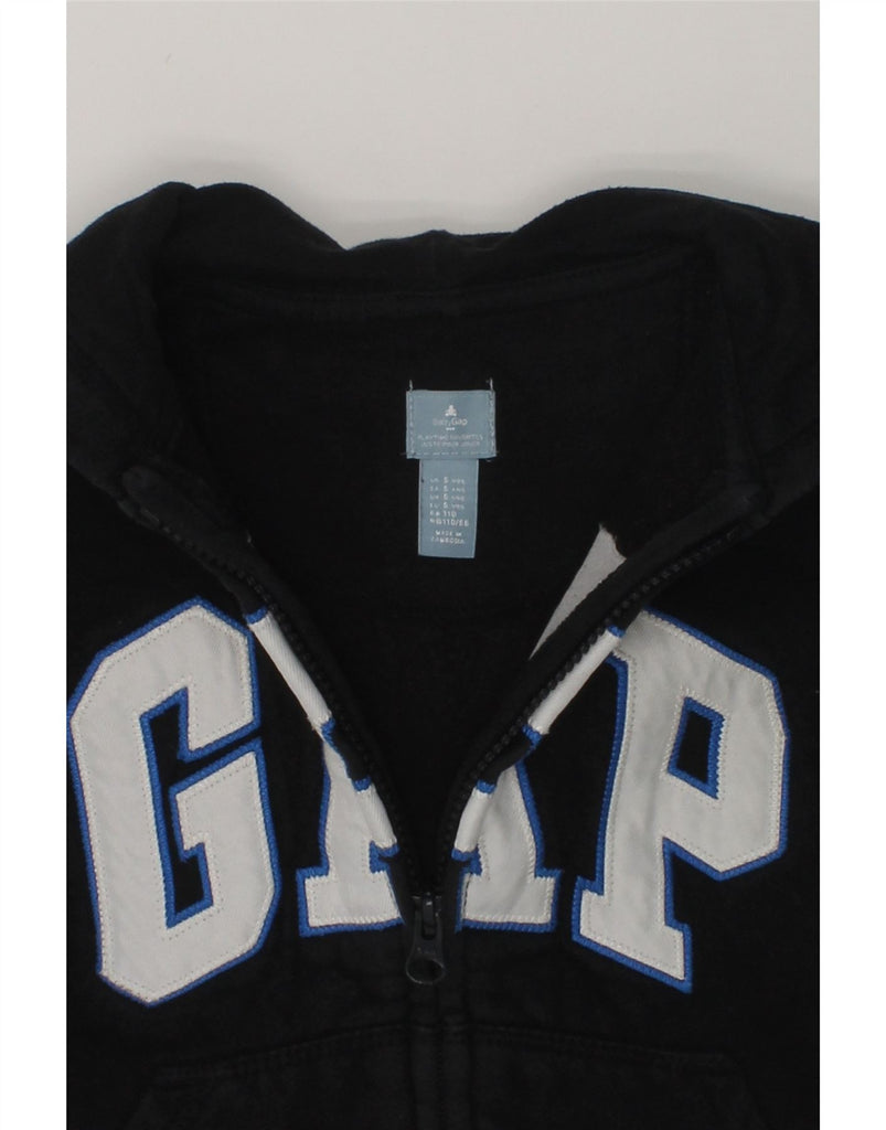 GAP Boys Graphic Zip Hoodie Sweater 4-5 Years Black Cotton | Vintage Gap | Thrift | Second-Hand Gap | Used Clothing | Messina Hembry 