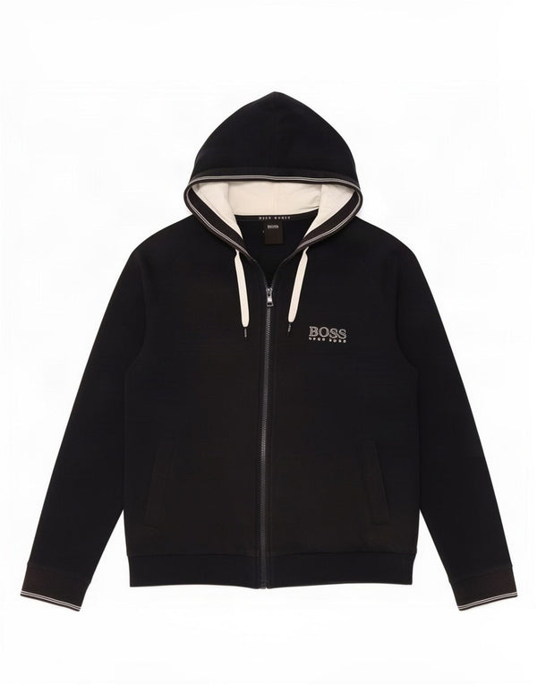 Hugo Boss Mens Zip Hoodie Sweater Small Navy Blue Cotton