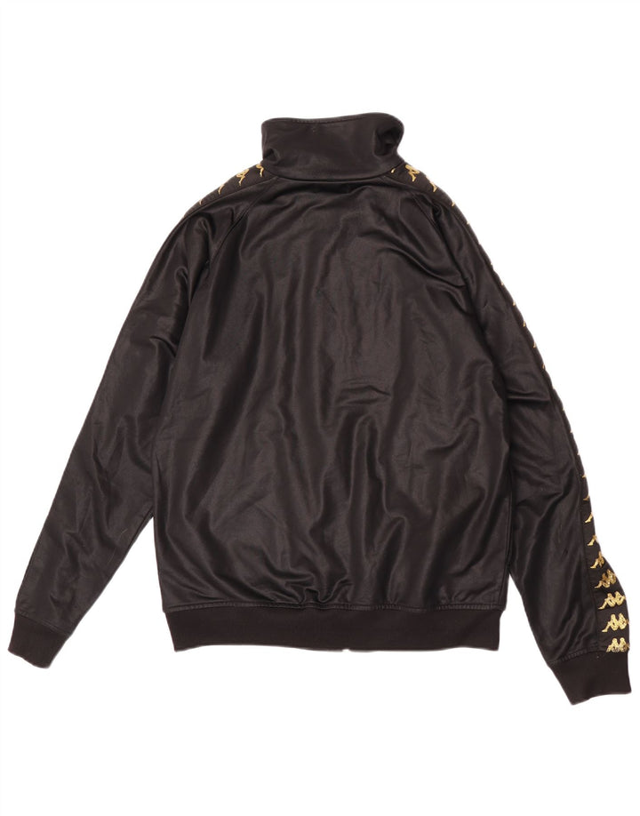 Kappa Mens Graphic Tracksuit Top Jacket Small Black Polyester