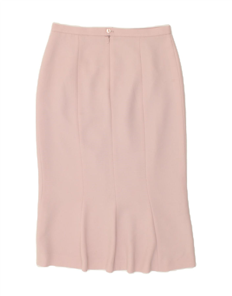 VINTAGE Womens Midi Skirt IT 42 Medium W30 Pink Polyester Vintage Vintage and Second-Hand Vintage from Messina Hembry 