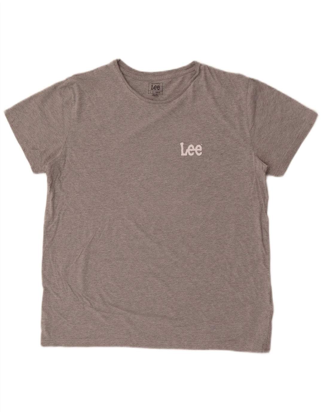 Lee Mens T-Shirt Top Large Grey Cotton