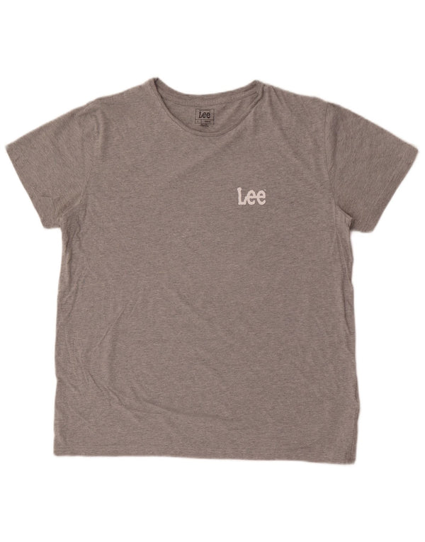 Lee Mens T-Shirt Top Large Grey Cotton