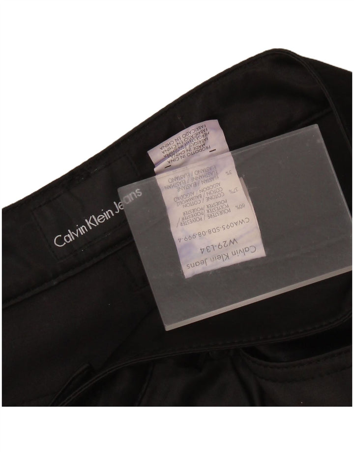CALVIN KLEIN Womens Slim Casual Trousers W29 L34 Black Polyester